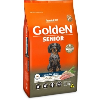 Ração Golden Fórmula Mini Bits Senior para Cães Adultos de Pequeno Porte Frango e Arroz 10,1Kg