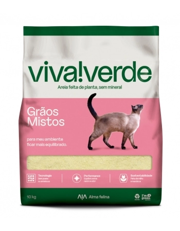 VIVA!VERDE AREIA HIGIENICA GRAOS MISTOS 10KG