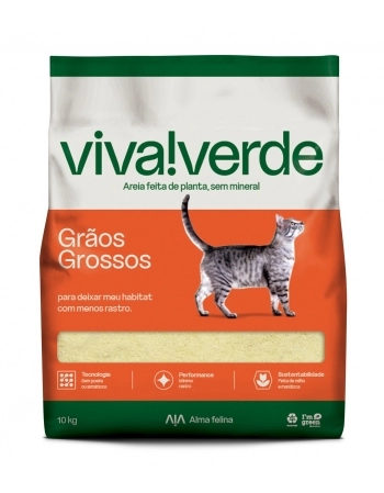 VIVA!VERDE AREIA HIGIENICA GRAOS GROSSOS 10KG