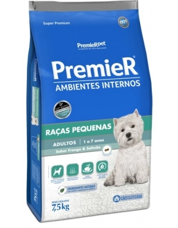 Ração PremieR Ambientes Internos para Cães Adultos Frango e Salmão 7,5Kg