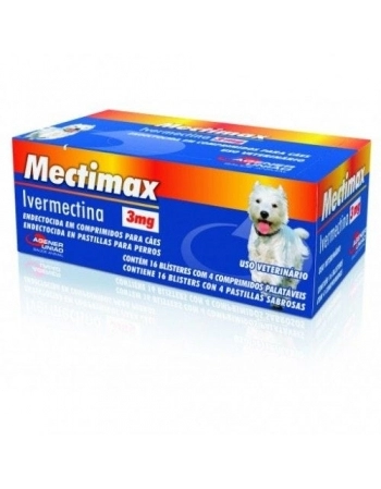Antiparasitário Agener União Mectimax 3mg para Cães Caixa com 16 Blisters