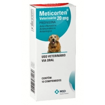 Anti-Inflamatório Meticorten 20 mg Veterinário MSD (10 Comprimidos)