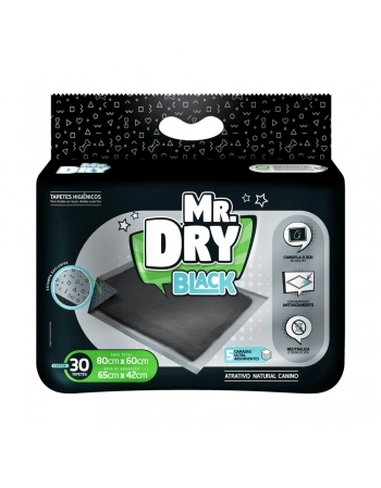 Tapete Higiênico Mr Dry Black 80x60 30 Unidades