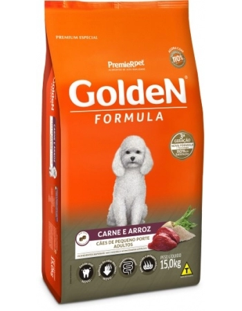 Ração Golden Fórmula Mini Bits Para Cães Adultos Pequeno Porte Carne e Arroz 15Kg