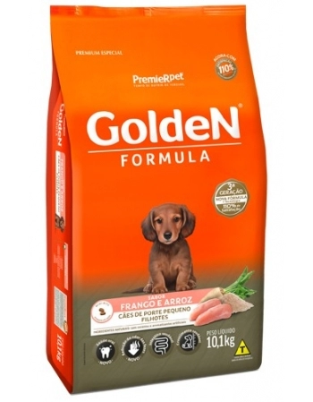 Ração Golden Fórmula Mini Bits para Cães Filhotes de Pequeno Porte Frango e Arroz 10,1Kg