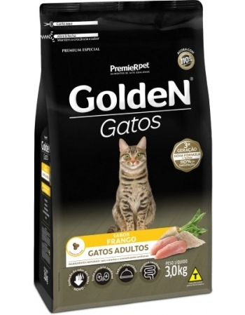 Ração Golden para Gatos Adultos Frango 3Kg