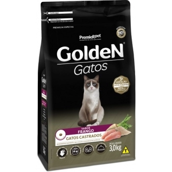 Ração Golden para Gatos Adultos Castrados Frango 3Kg