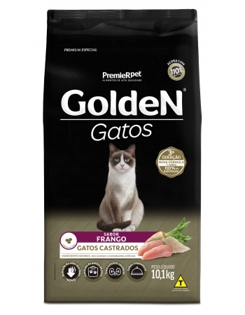 Ração Golden para Gatos Adultos Castrados Frango 10,1Kg