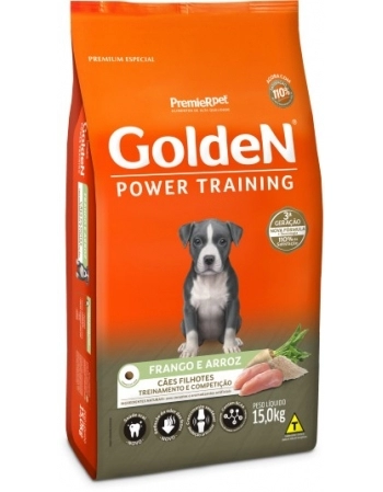 Ração Golden Power Training Filhote para Cães Frango e Arroz 15kg