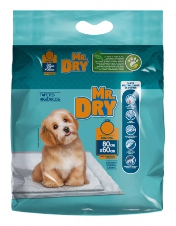 Tapete Higiênico com 4 Unidades 80x60g Mr. Dry Alerta