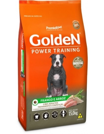 Ração Golden Power Training para Cães Adultos Frango e Arroz 15kg