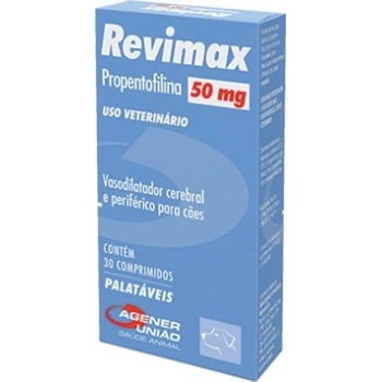 Vasodilatador Agener União Revimax 50mg para Cães 30 Comprimidos