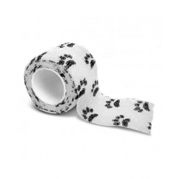 Atadura Elástica LA VET 5cm X 4,5mm Branca Patinhas