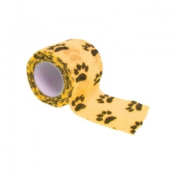 Atadura Elástica LA VET 5cm X 4,5mm Amarela Patinhas