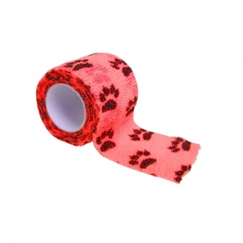 Atadura Elástica LA VET 5cm X 4,5mm Vermelha Patinhas