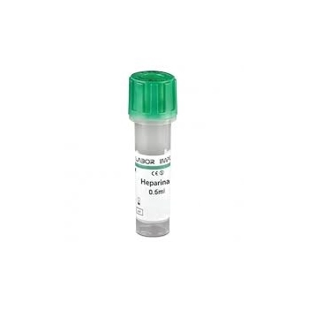 Tubo Coleta Hepar. 0,5ml Verde C/50UN