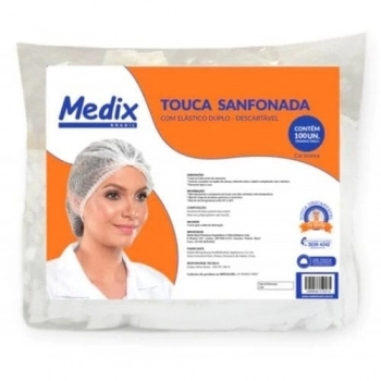 Touca Sanfonada C/Elástico Medix 100UN