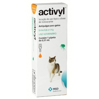 Antipulgas Activyl para Gatos até 4 kg MSD 0,51 ml