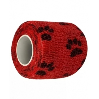 Bandagem Látex 5cm com Patas - Vermelho
