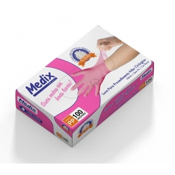 Luva Nitrílica Sem Pó Rosa Tam. PP - 100 Un