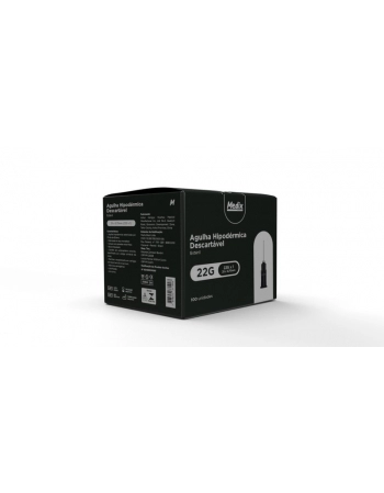 Agulha 25x0,70mm (22G x 1) - 100 Un Medix