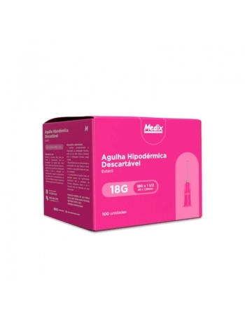 Agulha 40x1,20mm (18G x 1 1/2) - 100 Un Medix