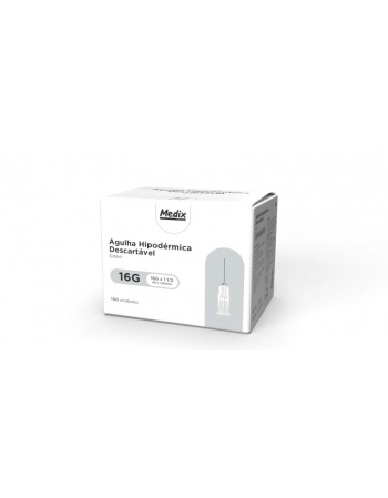 Agulha 40x1,60mm (16G x 1 1/2) - 100 Un Medix