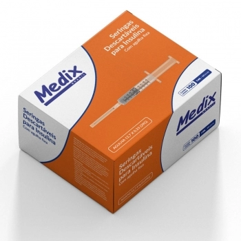 Seringa de Insulina Com Agulha Fixa 12,7x0,33mm 1ml Slip (29G)