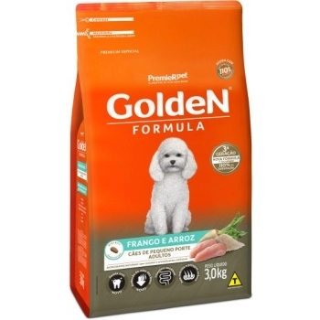 Ração Golden Fórmula Mini Bits para Cães Adultos de Pequeno Porte Frango e Arroz 3Kg
