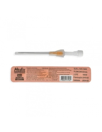 Cateter Intravenoso Teflon 14G Laranja