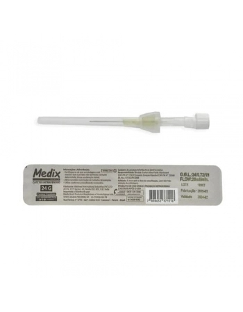 Cateter Intravenoso Teflon 24G Amarelo