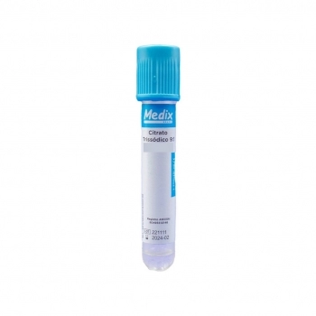 Tubo Citrato Trissódico 3.6ml 13X75 C/100UN
