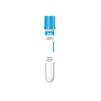 Tubo Citrato Trissódico Parede Dupla 1.8ml 13X75 Tampa Azul C/100UN