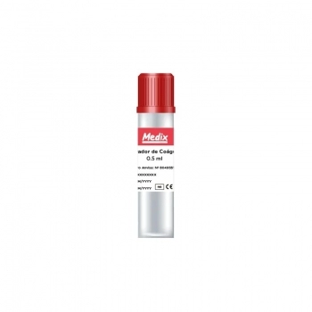 Minitubo C/Ativador de Coágulo 0,5ml 10X45 Tampa Vermelha C/50UN