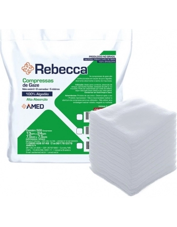 Compressa Rebecca, 13 Fios cm2, 7,5cmX7,5cm,13cmX24cm,500UND.