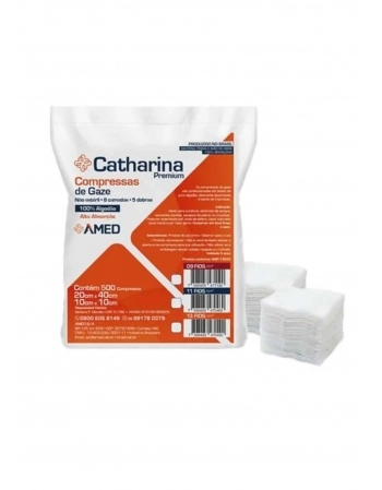 Compressa Catharina, 11 Fios cm2, 10cmX10cm,20cmX40cm C/ 500 UND.