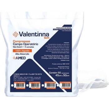 Campo Operatório Valentinna 25G, 45cmX50cm, C/ 50UND.