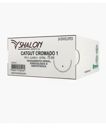 Fio Catgut Cromado 1 Com Agulha 3CR - Shalon