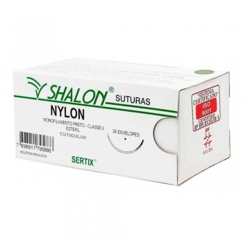 Nylon Preto SERTIX 5-0 Com Agulha 2 CT