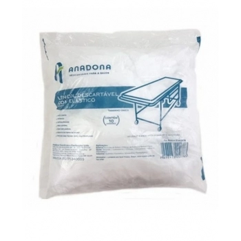 Lençol Descartável Com Elástico 2,20M X 1,40M Soft Branco - Anadona