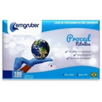 Luva Proced Nitrílica Azul Não Estérileril G