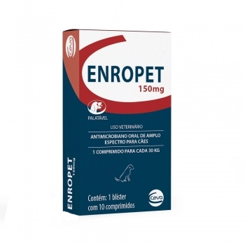 Antibiótico Enropet 150 mg 10 Comprimidos - Ceva