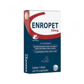Antibiótico Enropet 50 mg 10 Comprimidos - Ceva
