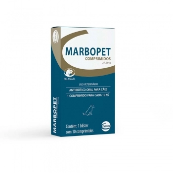 Antibiótico Marbopet 27,5 mg 10 kg 10 Comprimidos