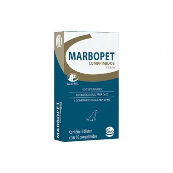 Antibiótico Marbopet 82,5 mg 30 kg 10 Comprimidos