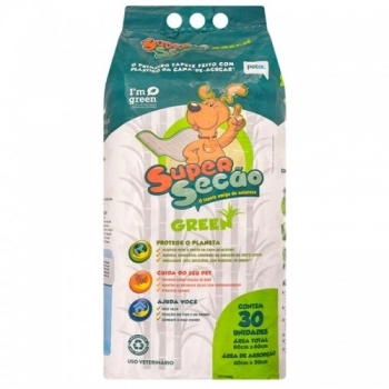 Tapete Higiênico Super Secão Green 80x60 30 unidades