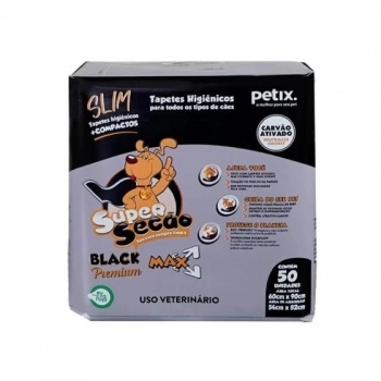 Tapete Higiênico Super Secão Black P Slim Max 60x90 50 unidades