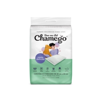 TAPETE HIGIENICO RAPIDA ABSORCAO CHAMEGO 80X60CM COM 30 UNIDADES