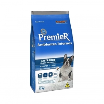 Ração PremieR Ambientes Internos para Cães Adultos Castrados Frango e Salmão 12Kg