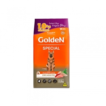Ração Golden Special Cães Adultos - Pague 14kg e Leve 15kg
